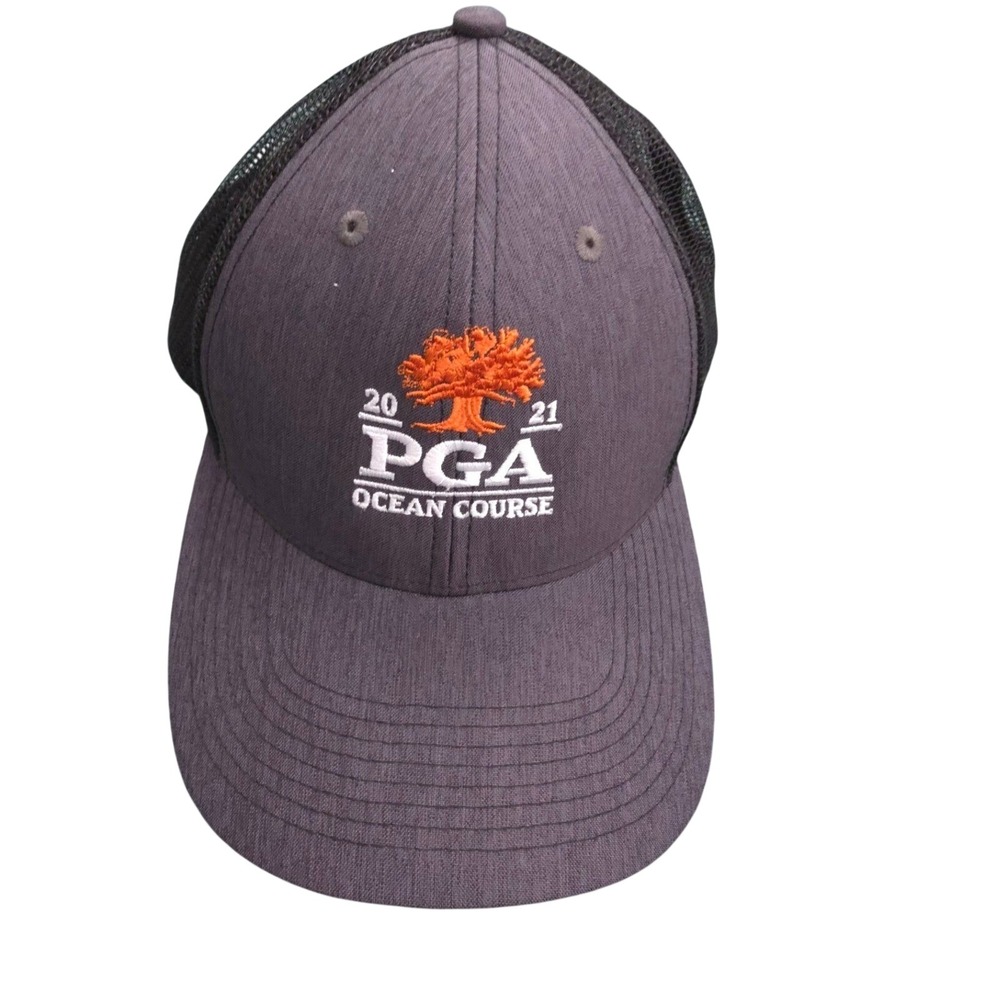 Ahead 2021 PGA Ocean Course Trucker Hat Mens Grey Black Snapback C18HLM Golf Pro